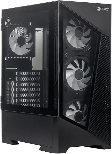 TEROS TE-1330G — Mid Tower gaming case without power supply, with vertical GPU mount