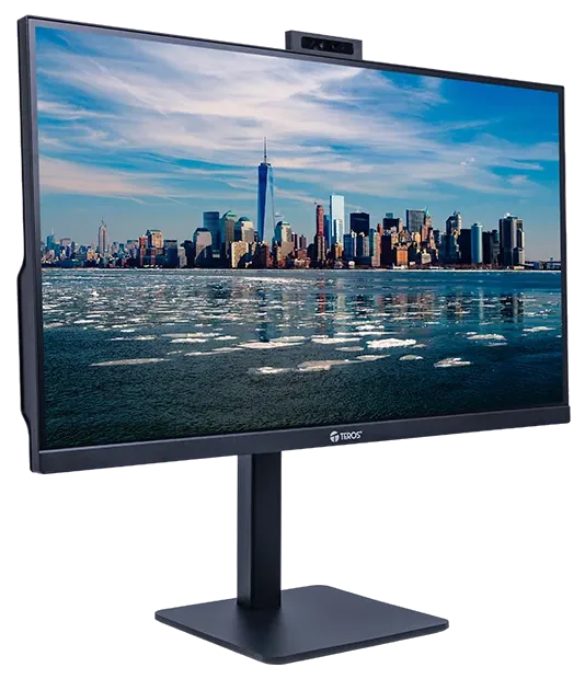 TEROS TE-2720CS — 27-inch monitor with retractable webcam and built-in microphones
